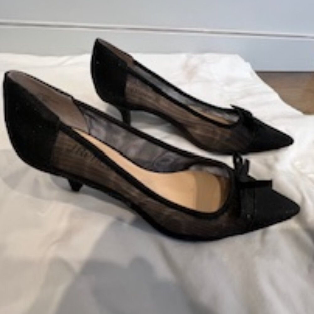 NWOT J. Renee "Brisa" Black Mesh Glitter Dress Pump in Size 8 - Picture 3 of 9